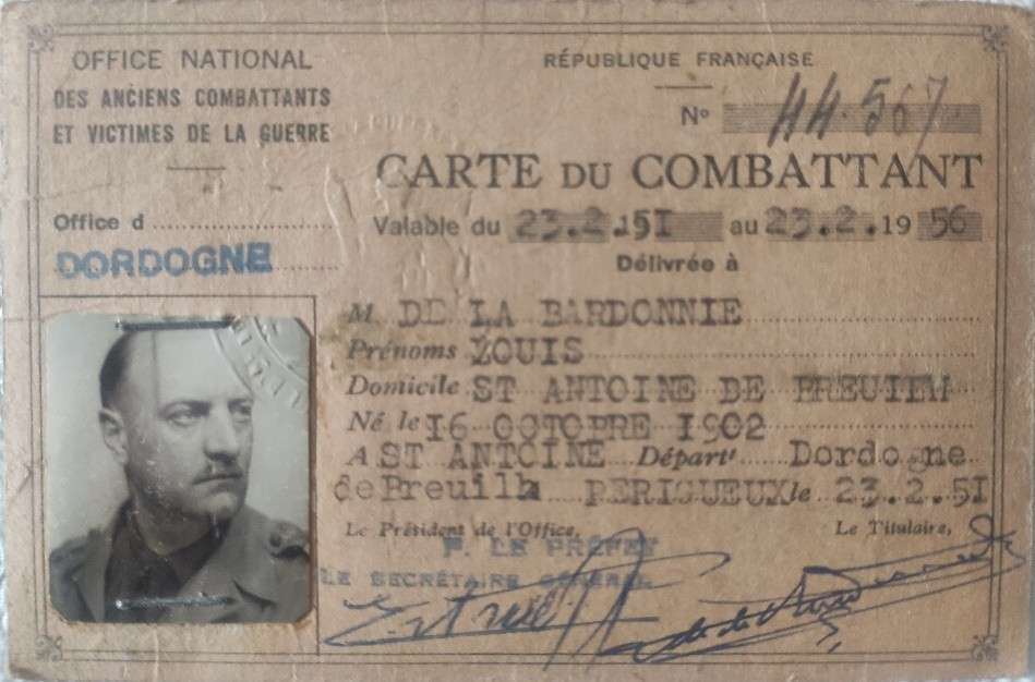 Carte du combattant Louis